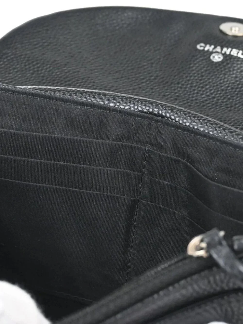 Chanel Black Calfskin Half Moon Flap WOC Wallet on Chain Shoulder Bag